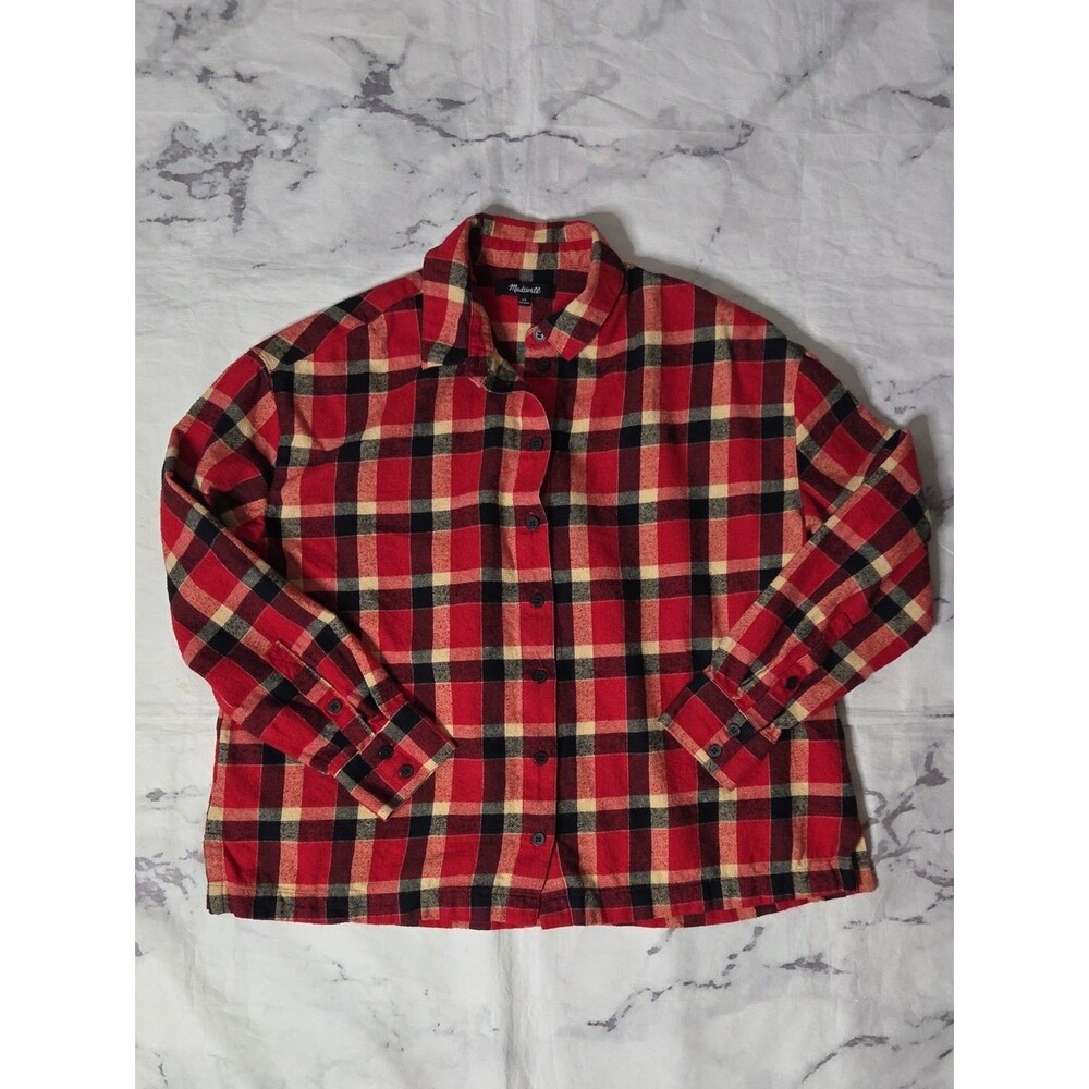 Madewell Flannel Westlake Shirt In Red Plaid
